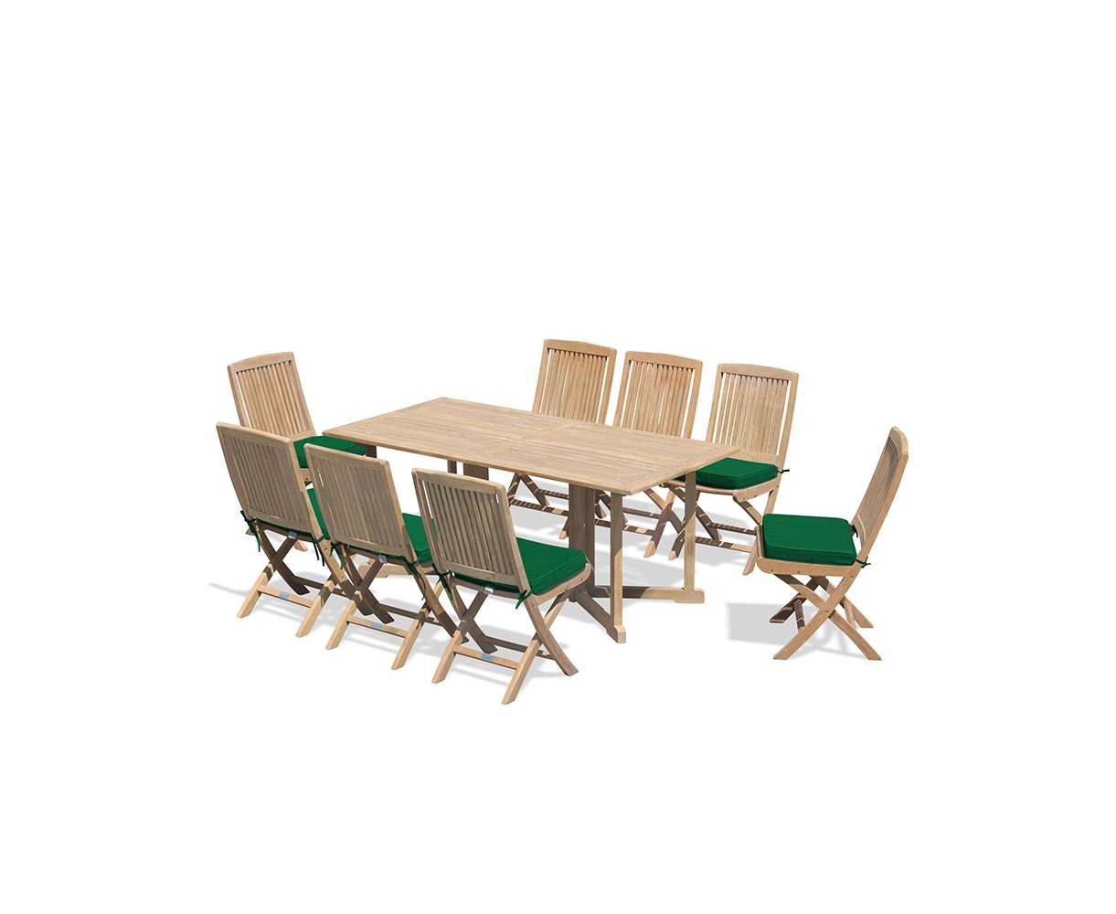 Shelley 8 Seater Teak Folding Set with Rimini Chairs