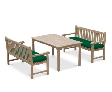 Sandringham 1.5m Teak Garden Table and Bench Set