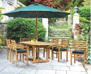 Yale 6 Seater Teak Garden Table and Stacking Chairs Set