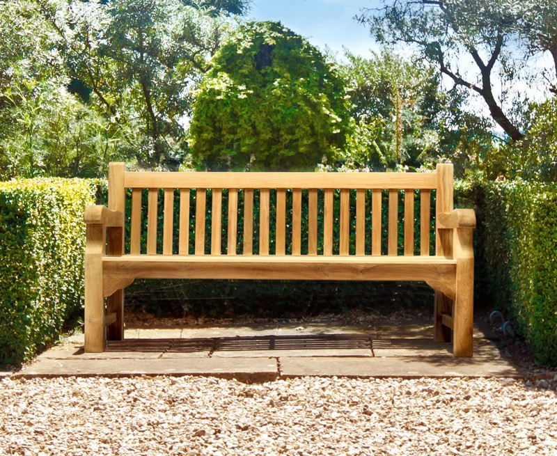 balmoral park bench 6ft teak street bench - 1.8m