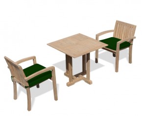 Square Garden Table and Stackable Chairs