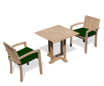 Square Garden Table and Stackable Chairs