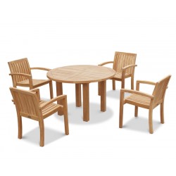 Titan round table with 4 Monaco stacking chair