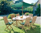 Brompton 6 Seater Extending Garden Table and Folding Chairs