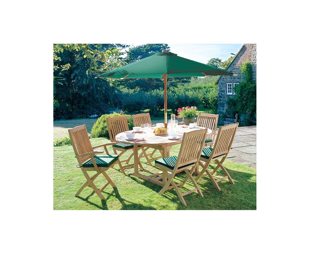 Brompton 6 Seater Extending Garden Table and Folding Chairs