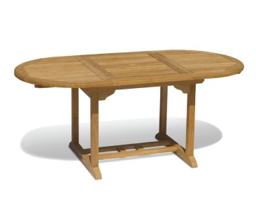 Brompton Narrow Teak Single-Leaf Extendable Dining Table 120-180cm