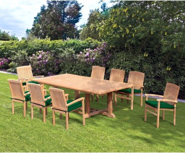 Hilgrove 8 Seater Garden Table and Stacking Chairs Set