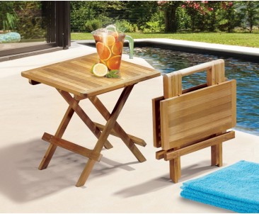 Ashdown Teak Square Folding Picnic Table - Garden Tables