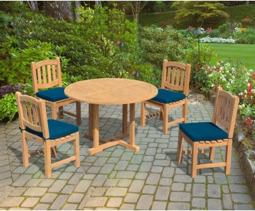 Canfield Fixed Garden Table and 4 Ascot Dining Chairs Set