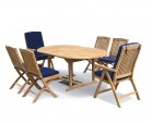 Deluxe Brompton Extending Garden Table and Folding Chairs Set