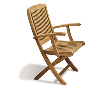 Rimini Teak Folding Garden Armchair - Folding Chairs