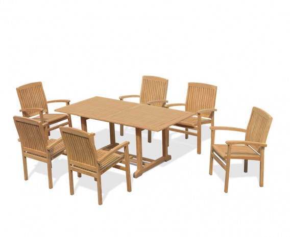 Hilgrove 6 Seater Garden Table and Bali Stacking Chairs Set