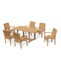 Hilgrove 6 Seater Garden Table and Bali Stacking Chairs Set
