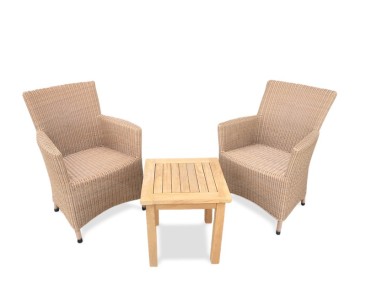 Riviera 2 Seater Side Table and Rattan Armchairs Set