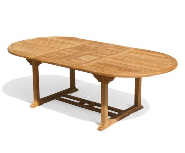 Brompton Teak Double-Leaf Extending Outdoor Table - 180-240cm - Large Tables 