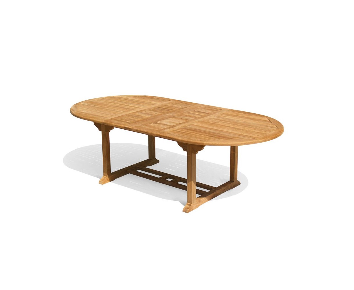 Brompton Teak Double-Leaf Extending Outdoor Table - 180-240cm