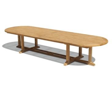 Hilgrove Teak Extra Large Oval Table - 4m - Oval Garden Tables