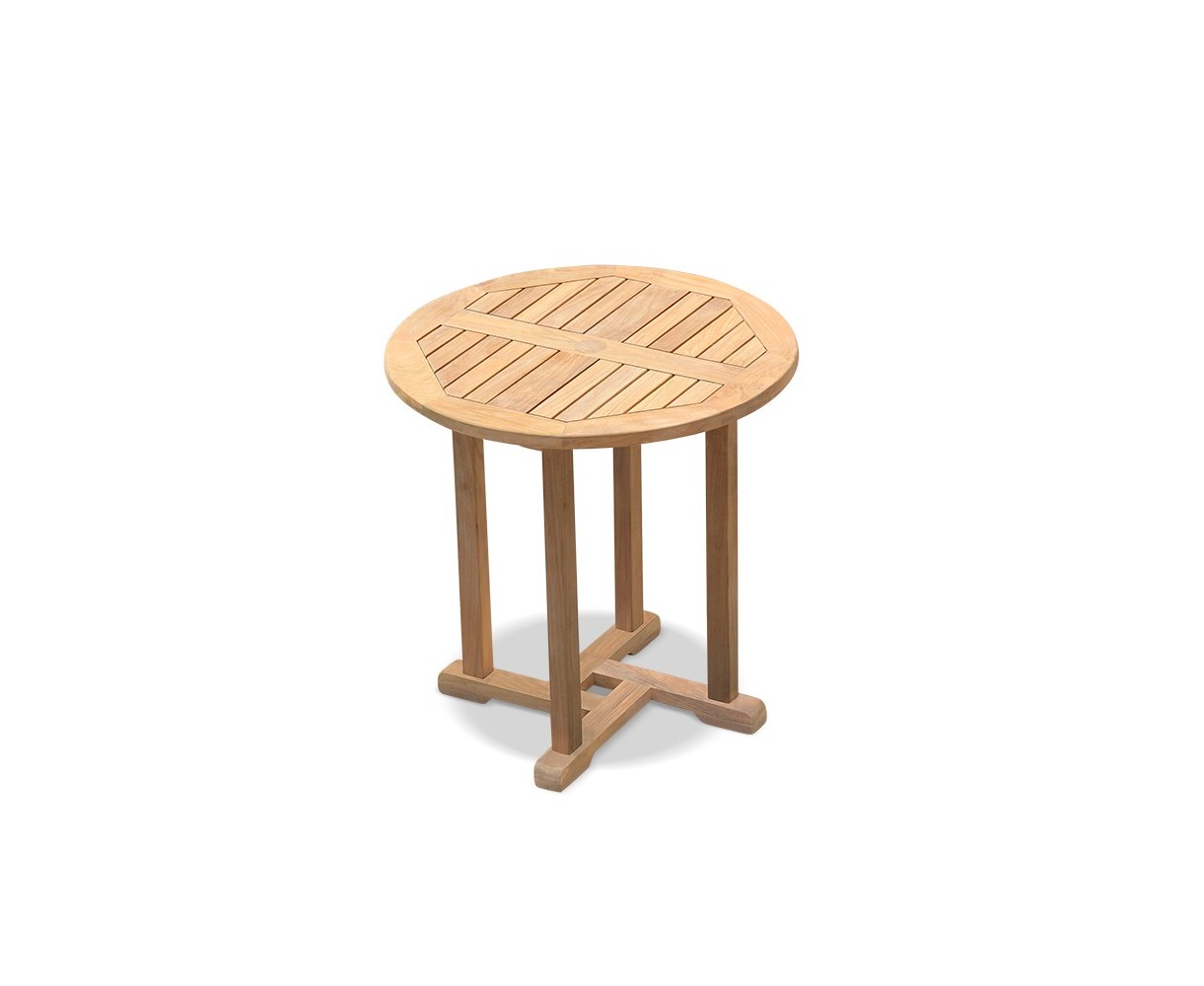 Canfield Teak Wooden Round Garden Table - 75cm