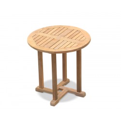 Canfield Teak Wooden Round Garden Table - 75cm