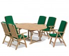 Cheltenham Oval Extending Table and 6 Reclining Chairs Set