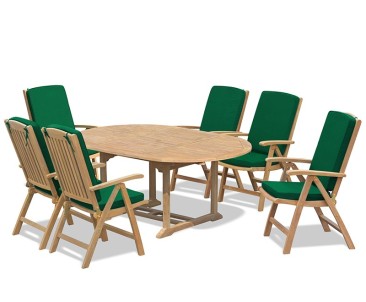 Cheltenham Oval Garden Extending Table and 6 Reclining Chairs Set