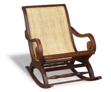 Capri Teak & Rattan Plantation Rocking Chair