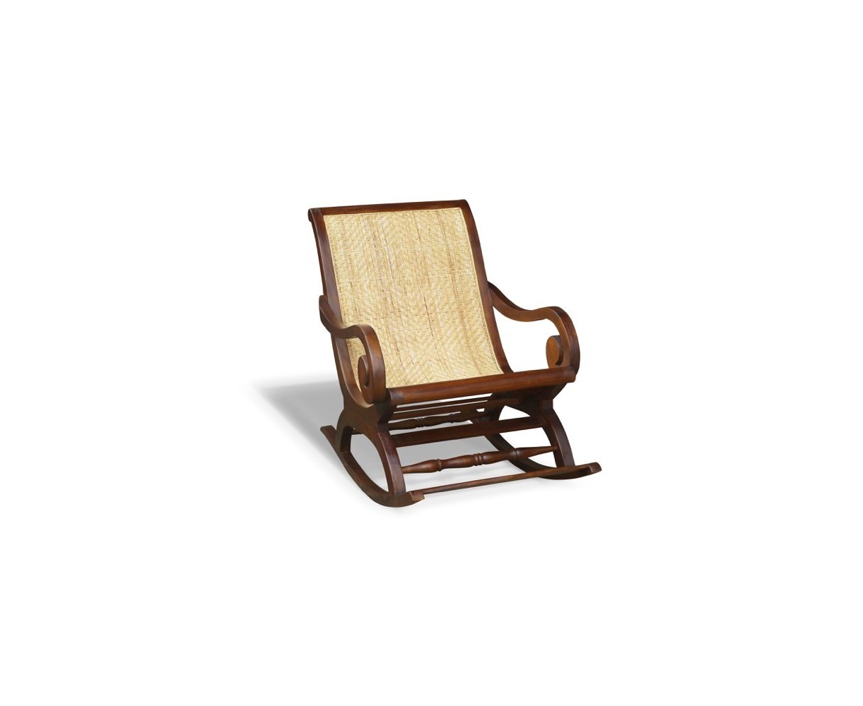 Capri Teak & Rattan Plantation Rocking Chair