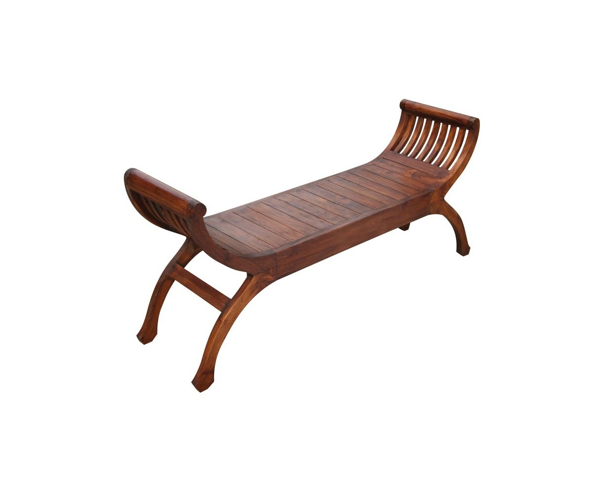 Teak Colonial Regency Bedside Stool, Two Seat,  Antique Finish