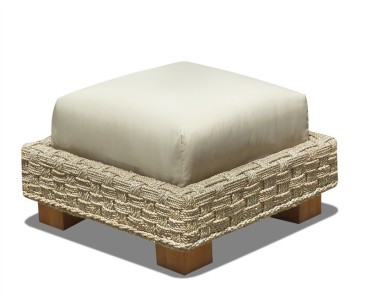 Water Hyacinth Seagrass Ottoman Footstool - Rattan Garden Furniture