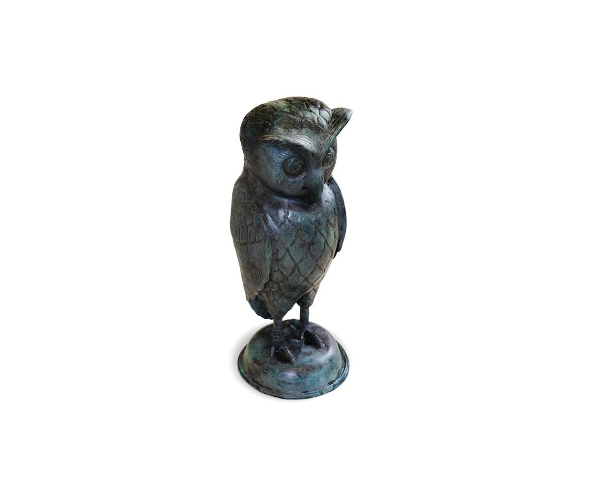 Large Owl Garden Ornament, Brass Outdoor Statue