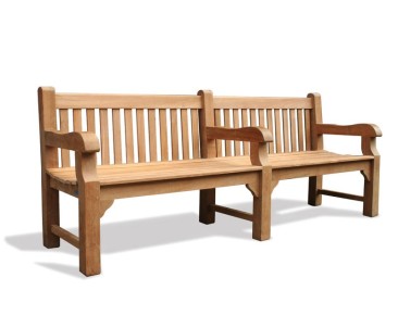 Balmoral Teak 8ft Outdoor Park Bench - 2.4m