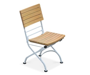 Bistro Outdoor Dining Chair, Folding Side Chair – Satin White