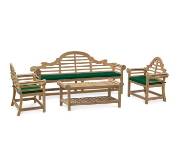 Teak Lutyens-Style Bench, Table and Chairs Set – 2.25m