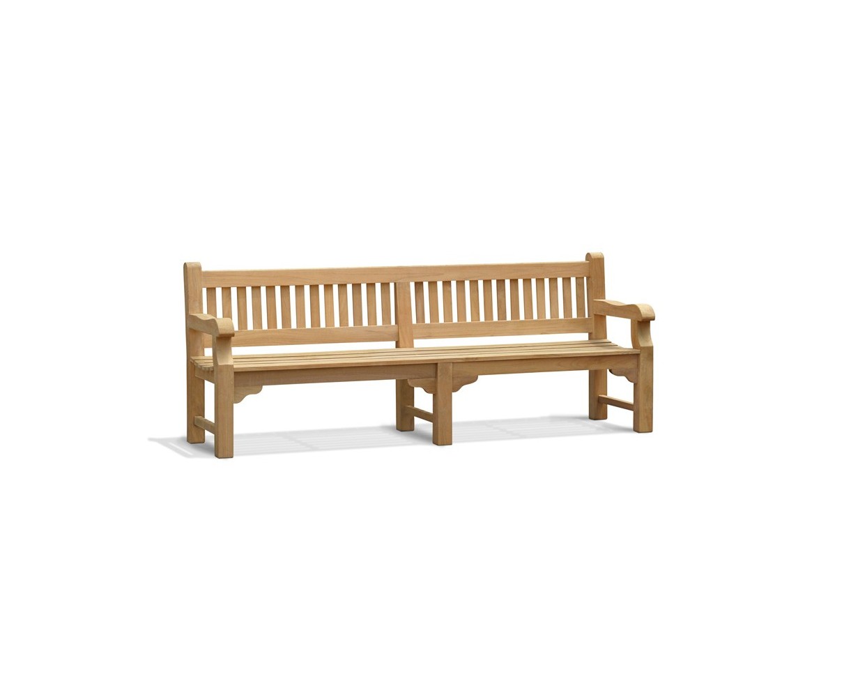 Braemar Large Heavy Duty Teak Garden Bench – 2.4m