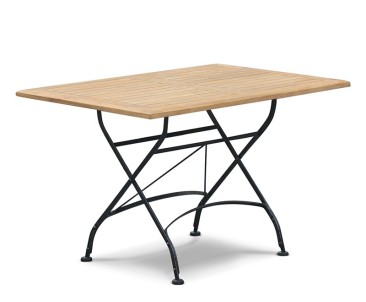 Bistro Rectangular 1.2m Table with 4 Armchairs, Folding Bistro Set, Black