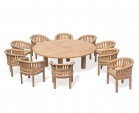 10 Seater Garden Furniture Set, Titan Round 2.2m Table with Contemporary Banana Chairs
