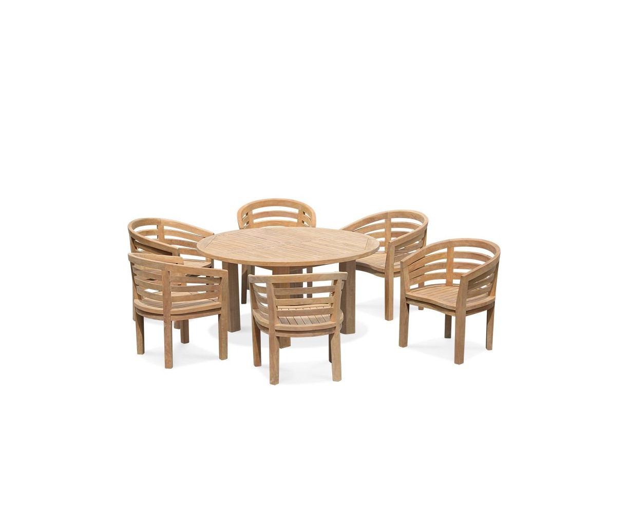 6 Seater Patio Set Titan Round 1 5m Table With Kensington Banana
