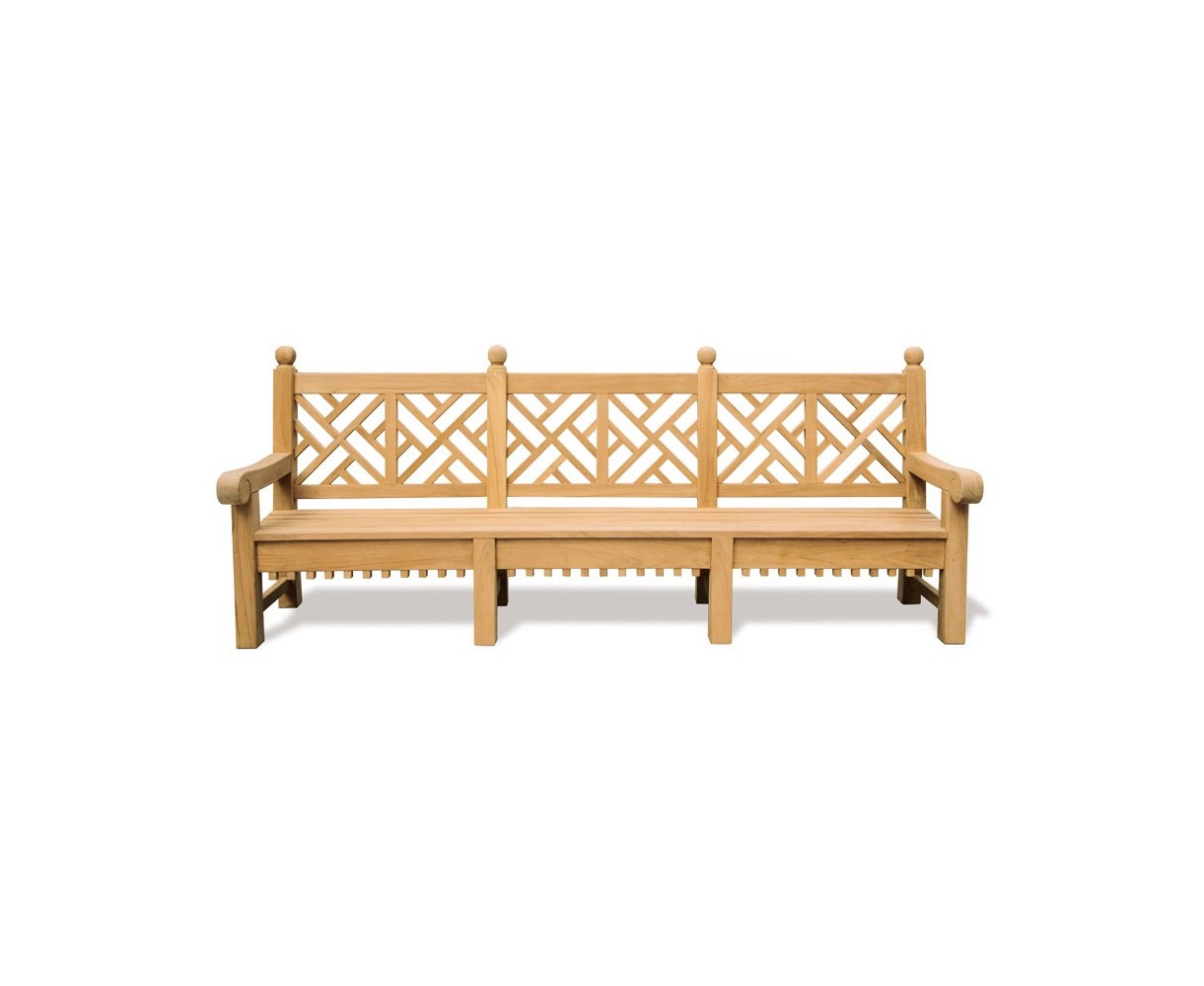 Chiswick Teak Chinese Chippendale Bench 2.75m