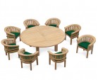 Large Patio Dining Set, Titan Round 2.2m Table with 8 Deluxe Banana Chairs