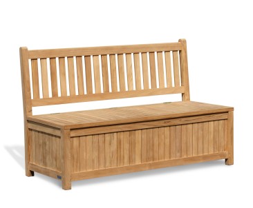 Windsor 5ft Teak Outdoor Storage Bench - Garden Storage Benches