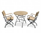Garden Bistro Table and 2 Arm Chairs - Outdoor Patio Bistro Dining Set