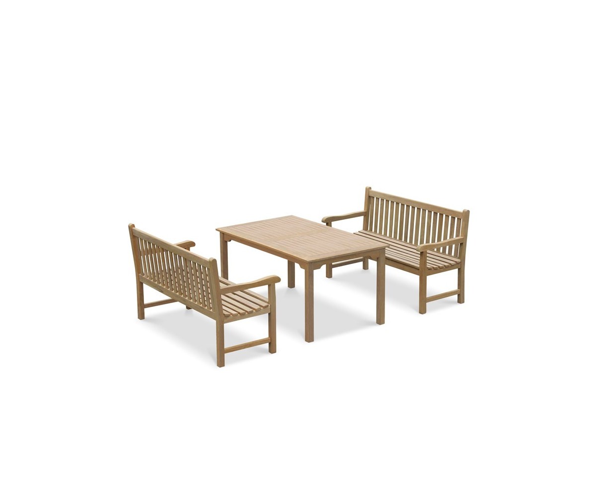 Sandringham 1.5m Teak Garden Table and Bench Set