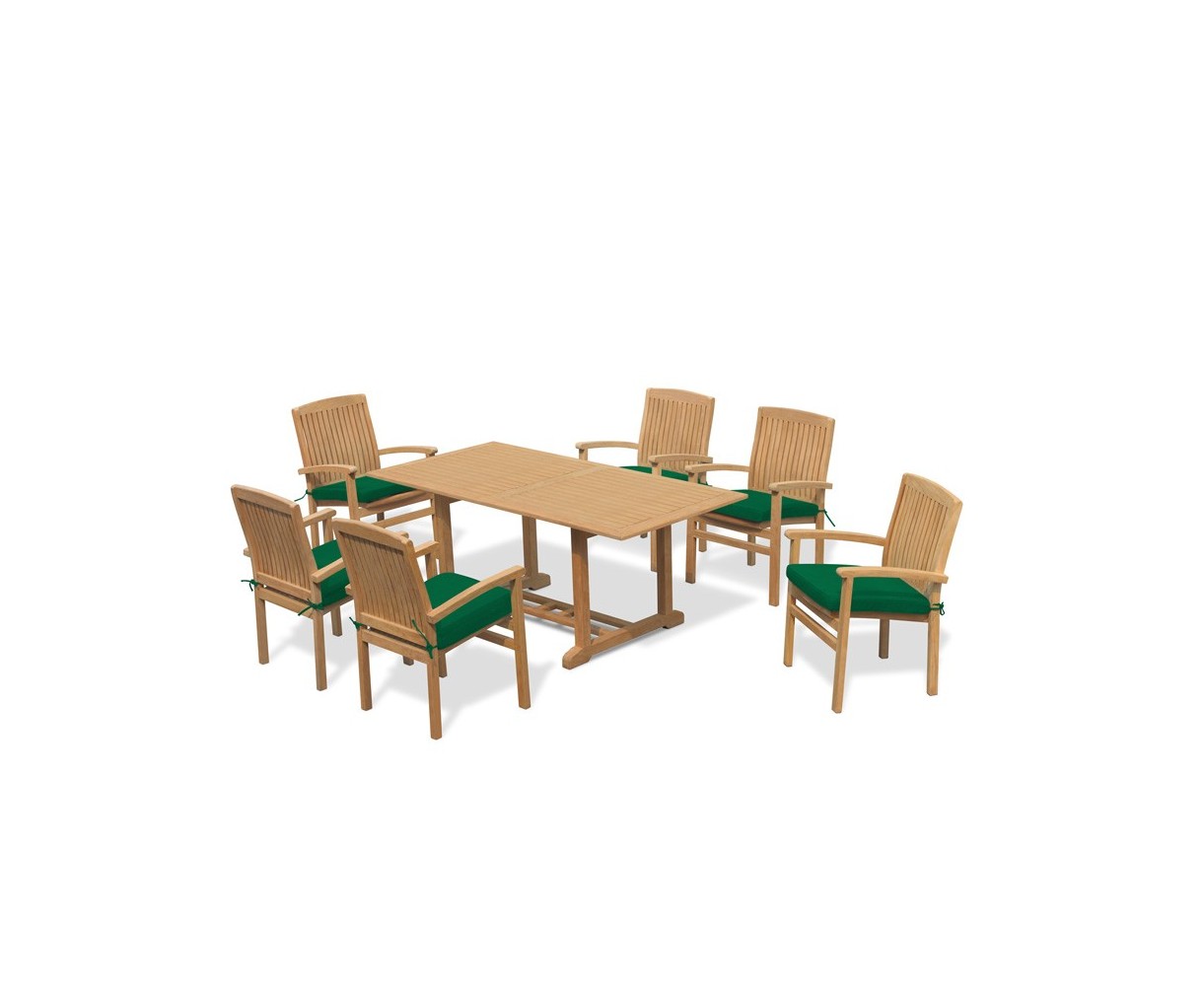 Hilgrove 6 Seater Garden Table and Bali Stacking Chairs Set