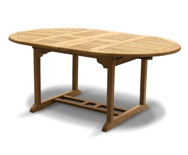 Brompton Teak Double-Leaf Extendable Garden Table 120-180cm