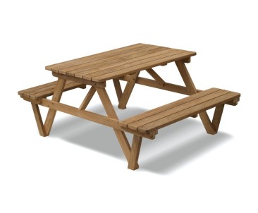 4ft Teak Picnic Bench - 2 Seater Garden Benches