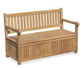 Windsor Teak 5ft Garden Storage Bench with Arms