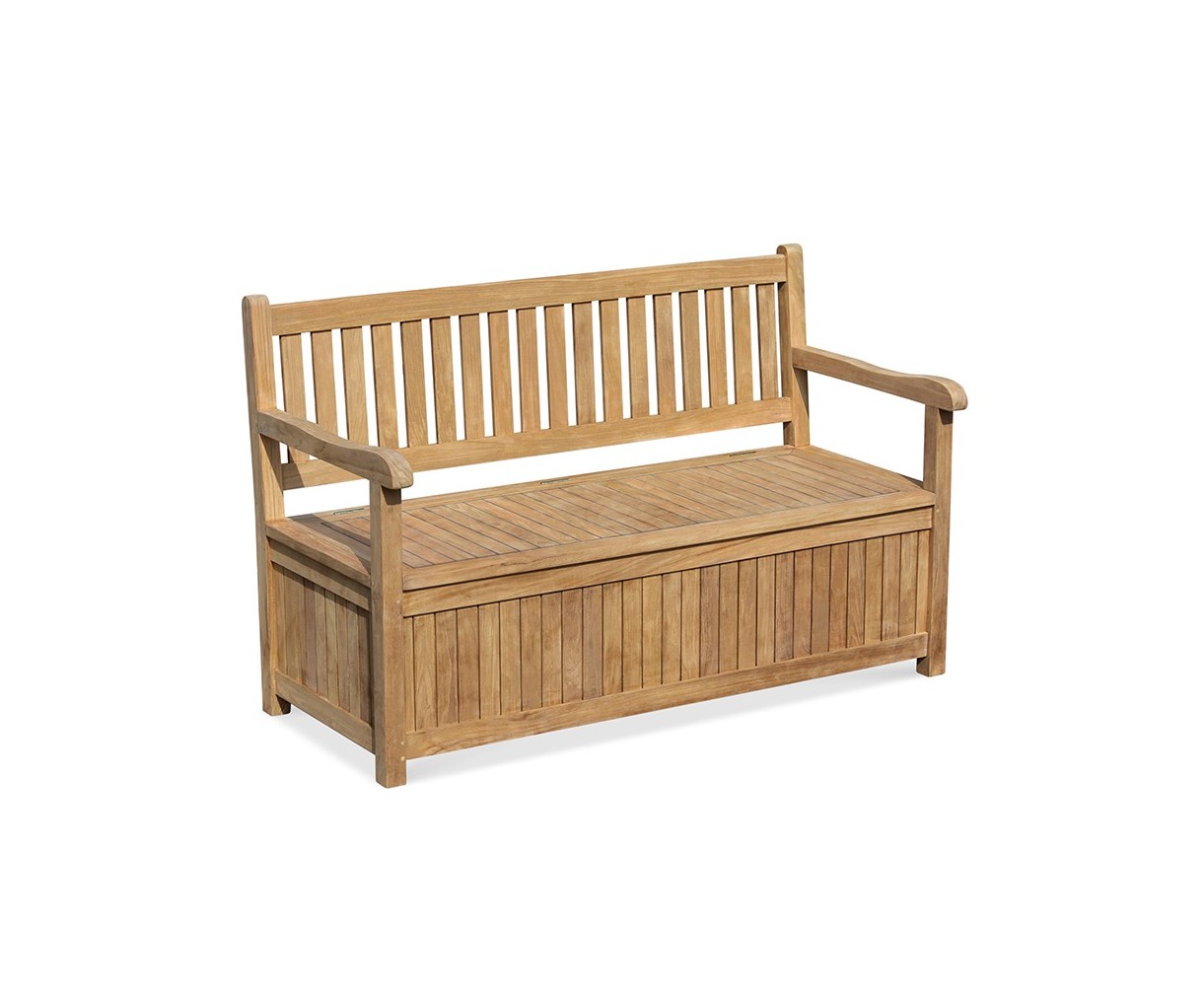 Windsor Teak 5ft Garden Storage Bench with Arms