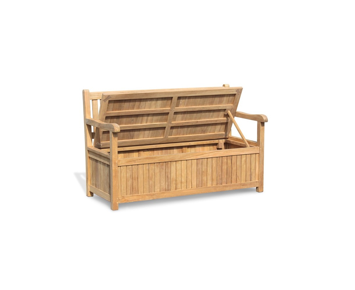 Windsor Teak 5ft Garden Storage Bench with Arms