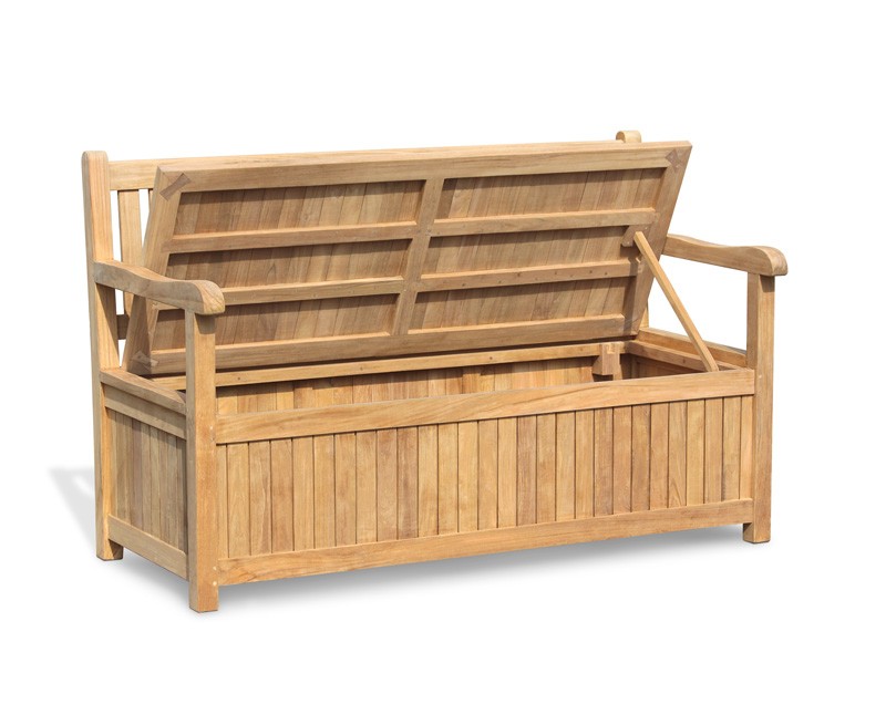 Windsor Teak 5ft Garden Storage Bench with Arms