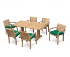 6 Seater Outdoor Dining Set with Cadogan 1.8m Table and Monaco Stacking Chairs